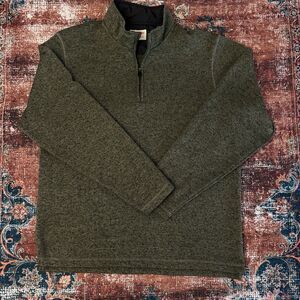 Wrangler Authentics 1/4 Zip Pullover Men’s Green Fleece Casual Outdoor Large